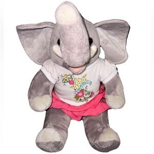 B•A•B•W Elephant Plush Stuffed Animal Pink Skirt Build-A-Bear Soft Toy